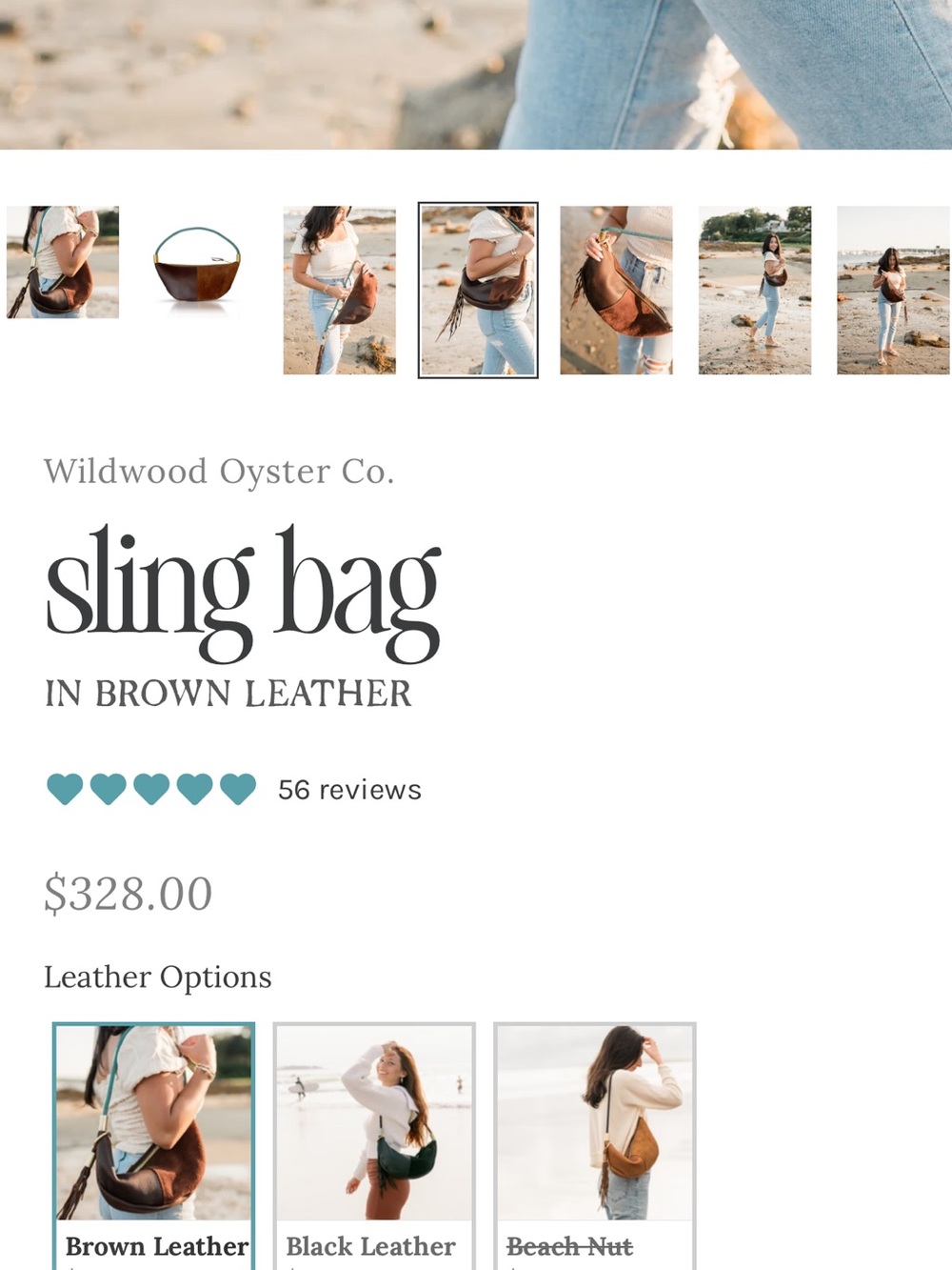 Gorgeous Wildwood Oyster Co. sling with turquoise blue strap. Like new. - Picture 6 of 6